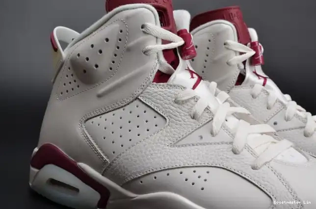 Bmlin Air Retro Jordan 6 white 384664-116 Maroon 0501